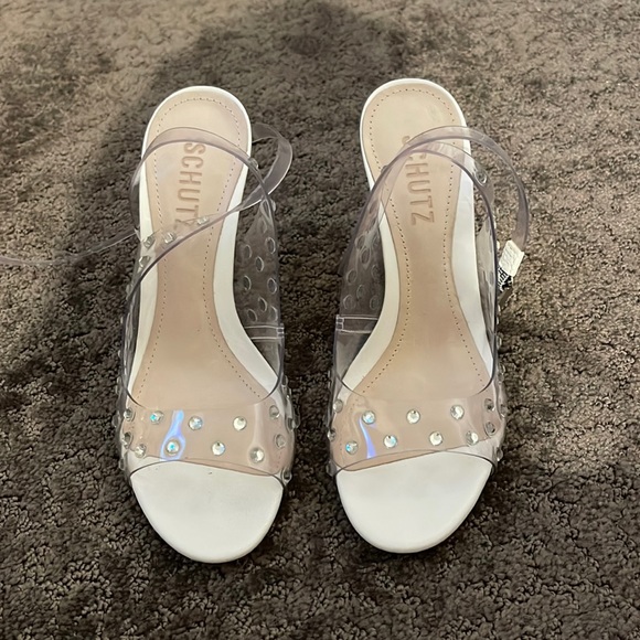 SCHUTZ BRIELLA CLEAR EMBELLISHED HEELS - Picture 4 of 5
